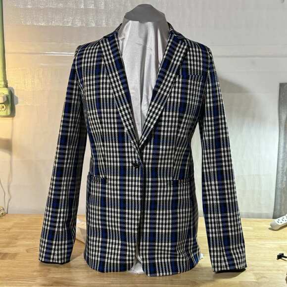 Banana Republic Plaid Lined Blazer Preppy Blazer Holiday - Picture 1 of 8